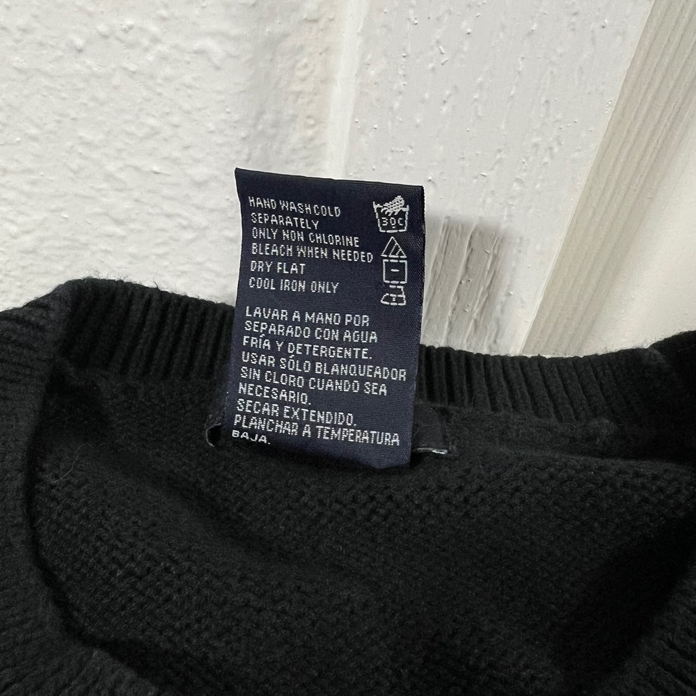 Nautica Mens XL Black 100% Cotton Long‎ Sleeve Crewneck Knit Sweater Casual Prep - Picture 4 of 8